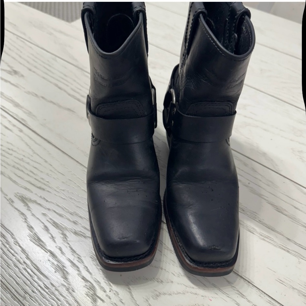 Harley-Davidson Black Leather Harness Moto Boots - Picture 6 of 9